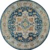 Nourison alfombra Ankara Global ANR11 BLUMT BLUE MULTICOLOR 4xRND 099446498052 flat C