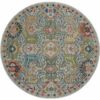Nourison alfombra Ankara Global ANR12 GRYMT GREY MULTI 4xRND 099446498175 flat C