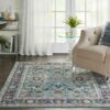 Nourison alfombra Ankara Global ANR14 TEAL MULTI 5X8 099446498441 interior 1 C