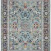 Nourison alfombra Ankara Global ANR14 TEAL MULTI 5x8 099446498441 flat C