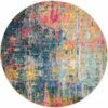 Nourison alfombra Celestial CES09 BLYEL BLUE YELLOW 5XRND 099446482730