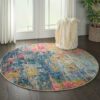 Nourison alfombra Celestial CES09 BLYEL BLUE YELLOW 5XRND 099446482730 interior 3