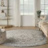 Nourison alfombra Lynx LNX01 IVCHA IVORY CHARCOAL 8xRND 099446083050 interior 3