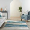 Nourison alfombra Maxell MAE06 IVTL IVORY TEAL 5X7 099446880437 interior 3