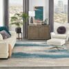 Nourison alfombra Maxell MAE06 IVTL IVORY TEAL 8x11 099446880475 interior 3