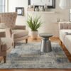 Nourison alfombra Rustic Textures RUS10 IVBLU IVORY BLUE 5X7 099446496096 interior 1 C
