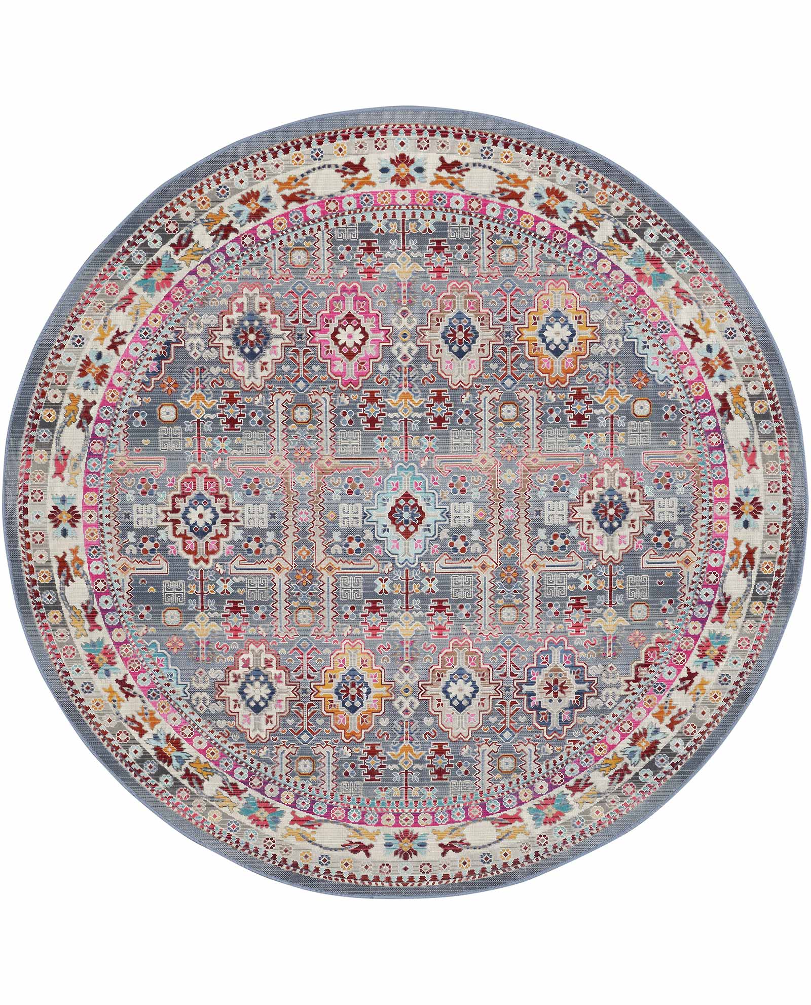 Nourison alfombra Vintage Kashan VKA05 GYMTC GREY MULTICOLOR 6xRND 099446811844