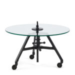 Rivièra Maison Bricklane Coffee Table Black, Adjustable Height, 70 cm diameter